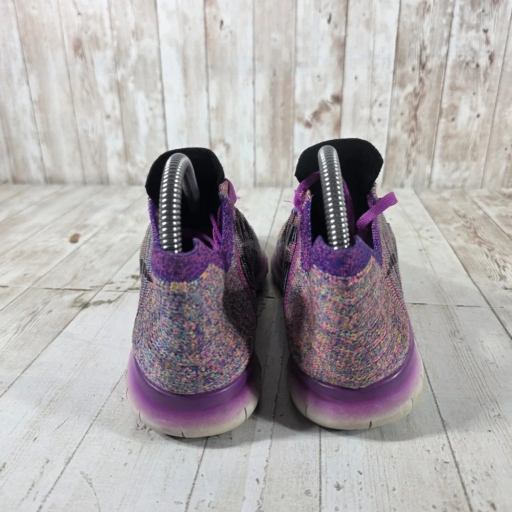 Nike Free RN Flyknit Womens Running Shoes Purple Multicolor 831070-500‎ Size 7